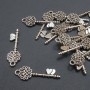 Key Pendant Findings, diameter 11×33 mm +- packaging 20 g, 15 pcs (+ -)