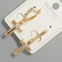 Earrings 'Cross' Xuping with white crystal, diameter 13×22 mm, length 34.5 mm, 18K gold plating
