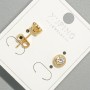 Xuping stud earrings with white crystals, 6 mm diameter, 18K gold plating