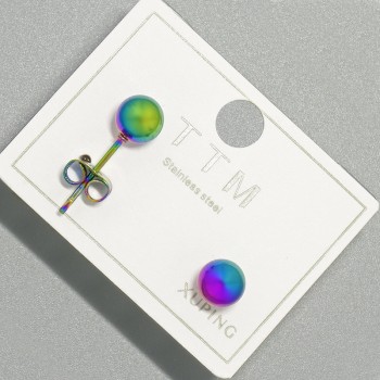 Xuping stud earrings with gasoline shade, diameter 6mm+