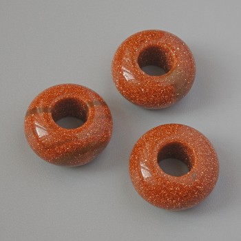 Pandora Bead Aventurine Golden Sand (synthetic), 14x7 mm, hole diameter 5.5 mm+