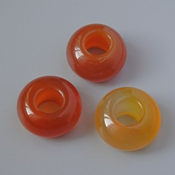 Pandora Bead Carnelian natural stone, 14x8 mm, hole diameter 5.7 mm+