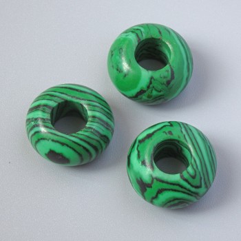 Намистина Пандора Малахіт (прес. ), діаметр 14х7, 5мм, діаметр отвору-5, 8мм+