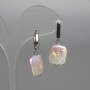Baroque Pearl Earrings with a gasoline tint, 13x15 mm diameter, 33 mm length, English clasp
