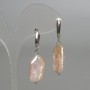 Baroque Pearl Earrings with a gasoline tint, diameter 14×22 mm, length 42 mm, English clasp