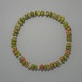 Jasper Heliotrope Bracelet, natural smooth rondel beads, diameter 6.5x3 mm, length 18 cm (stretch) with metal inserts