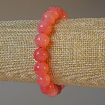 Natural Tourmaline Bracelet, Smooth Beads, Diameter 10 mm, Length 18 cm (Stretch)