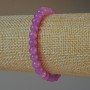 Bracelet of toned quartz resembling amethyst, smooth beads, diameter 6.5 mm, length 18 cm +/- (stretch)
