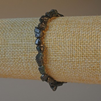 Sun Obsidian Bracelet with natural unpolished stones, faceted beads, 6mm diameter, 18cm length +/- (stretch)