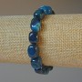 Blue Agate Bracelet with Natural Stone Bars, 9x12 mm, Length 18 cm, Stretch
