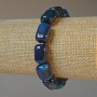 Blue Agate Bracelet with Natural Stone Bar, 11×15 mm, length 18 cm ± (stretch)