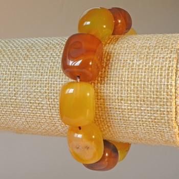 Brown Agate Bracelet with Natural Stone Bars, 15×19 mm diameter, 18 cm length (stretch)