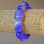 Blue Agate Bracelet, Natural Stone Bar, 15×19 mm ±, Length 18 cm ± (Stretch)