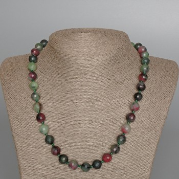 Natural Zoisite Necklace, Faceted Beads, 10 mm Diameter, 50 cm Length