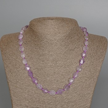 Natural Amethyst Necklace with Faceted Beads, 10x12 mm, length 48 cm