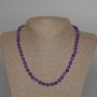 Natural Amethyst Necklace, smooth bead, 6.5 mm diameter, 48 cm length