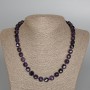 Amethyst Necklace, natural stone, faceted cube beads, diameter 9 mm, length 49 cm