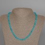 Aquamarine Necklace, natural stone, smooth beads, 6mm diameter, 49 cm length ±