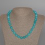 Aquamarine Necklace with Natural Stone — Smooth Bead, 10mm Diameter, 48cm Length ±