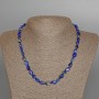 Lapis lazuli natural stone necklace with faceted beads, diameter 7x8 mm, length 46 cm