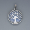 Tree Pendant with Moonstone, 27 mm diameter, 37 mm length, in a silver setting
