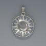 Pendant Sun Rock Crystal, diameter 27 mm ±, length 37 mm ± in a silver setting