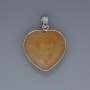 Heart Pendant, Yellow Agate, 26×26 mm diameter, 36 mm length ± in a silver setting