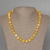 Yellow Jadeite Necklace with smooth beads, diameter 10.5 mm, length 49 cm