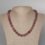 Necklace with rubellite tourmaline, natural stone, faceted beads, 10 mm diameter, 48 cm length