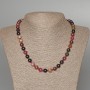 Tourmaline Necklace with Natural Stone, Smooth Beads, 8 mm Diameter, 49 cm Length