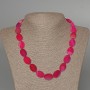 Raspberry Agate Necklace, Oval, 47 cm