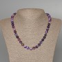 Purple Agate Necklace, Natural Stone, Smooth Beads, 8mm Diameter, 47cm Length