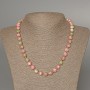 Necklace 'Variscite' (synthetic acrylic) pink, white and green colors, smooth bead, diameter 8.5 mm, length 48 cm+