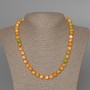 Necklace 'Variscite' (acrylic) in green, orange, and white colors, smooth beads, diameter 8.5 mm, length 47 cm