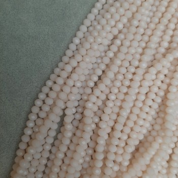 Beads Czech Crystal Light Pink Faceted Rondelle, diameter 6x5 mm, length 43 mm on beading thread