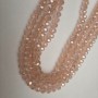 Beads Czech Crystal light pink transparent faceted rondelle with a "gasoline" tint, diameter 8x6mm, length 39mm, on thread