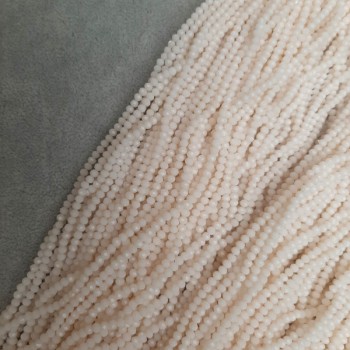 Milky Czech Crystal faceted rondelle beads, diameter 3x2.5 mm, length 40 mm, on a thread