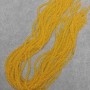 Beads Czech Crystal Yellow Transparent Faceted Rondelle, diameter 3×2.5 mm, length 40 mm on thread