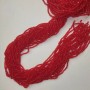 Beads Czech Crystal, Red Transparent, Faceted Rondelle, Diameter 3×2.5 mm, Length 39 mm ± on thread