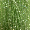 Salad-Green Czech Crystal Faceted Rondelle Beads with Gasoline Finish, 6x5mm, 42mm Length, on Thread