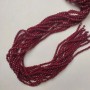 Dark Red Czech Crystal Faceted Rondelle Beads, diameter 3.5 x 3 mm +-, length 36 mm +-, on beading thread