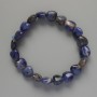 Bracelet "Heart" from Sodalite, natural stone, diameter, diameter 10x9, 5x5mm+-, length 18cm+- (stretch)