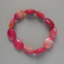 Raspberry Agate Bracelet, natural stone, oval, 13×18 mm diameter, length 18 cm +/- (stretch)