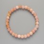 Bracelet with tinted quartz, smooth beads, 6.5 mm diameter, 18 cm length (stretch)