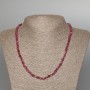 Natural Ruby Necklace with faceted cube beads, 4 mm diameter, 50 cm length