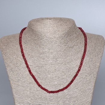 Faceted synthetic tourmaline necklace, rondelle beads, 4×3 mm, length 47 cm