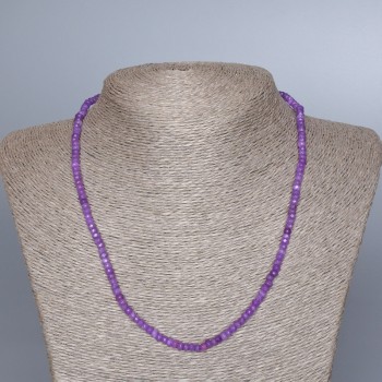 Necklace Amethyst (artificial) Faceted Rondelle, diameter 4×2.5 mm, length 48 cm
