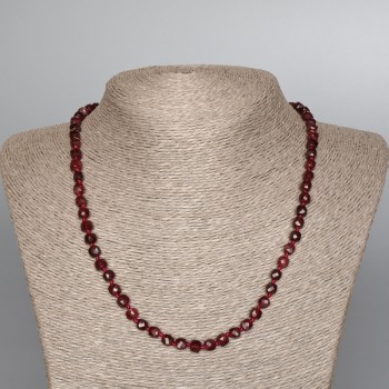 Rubellite Tourmaline Necklace with natural gemstone, faceted cube, 5 mm diameter, length 50 cm