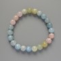 Morganite Bracelet, natural stone, smooth bead, diameter 8.5 mm, length 18 cm ± (stretch)