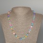 Opal Glass Bead Necklace, Multicolored, 6mm